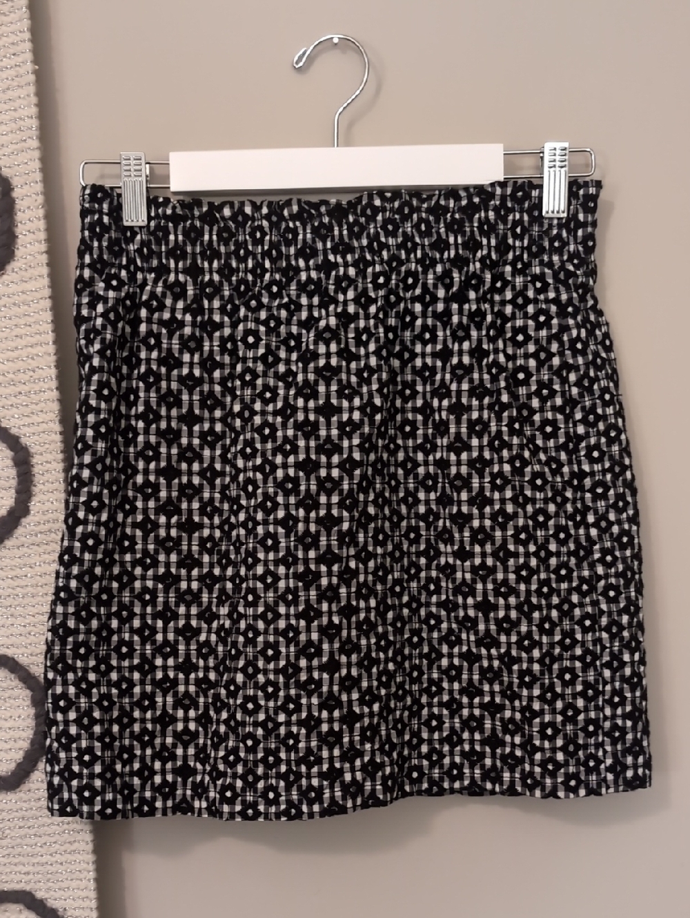 J Crew Embroidered Skirt Gingham Sz 4